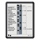 Employee In/Out Board, 11 x 14, Porcelain White/Gray Surface, Black Plastic Frame