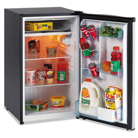 4.4 CF Refrigerator, 19 1/2"W x 22"D x 33"H, Black/Stainless Steel