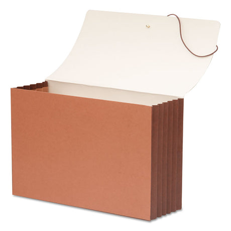 TUFF Expanding Wallets, 5.25" Expansion, 1 Section, Elastic Cord Closure, Legal Size, Redrope