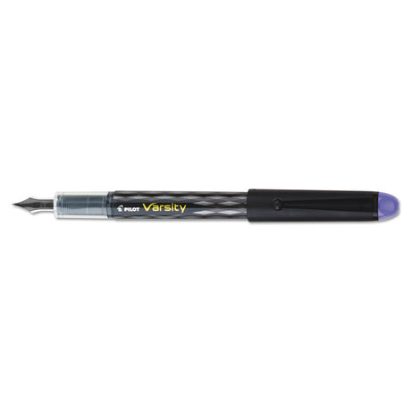 Varsity Fountain Pen, Medium 1 mm, Purple Ink, Clear/Black/Purple Barrel