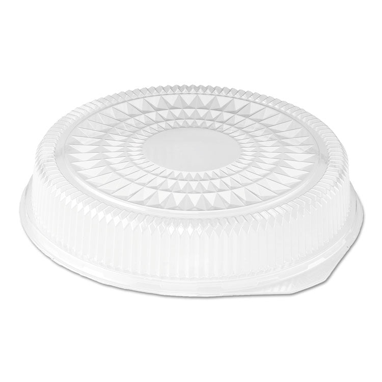 Plastic Dome Lid, Round, Embossed, Fits 212/213, 16  Diameter, Clear, 25/Carton