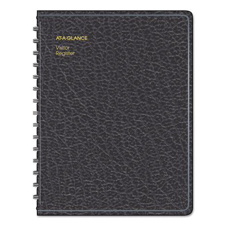 Visitor Register Book, Black Cover, 10.88 x 8.38 Sheets, 60 Sheets/Book