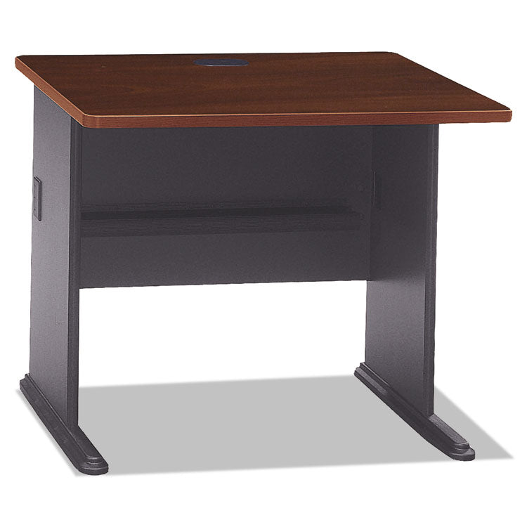 Series A Collection Workstation Desk, 35.63" x 26.88" x 29.88", Hansen Cherry/Galaxy