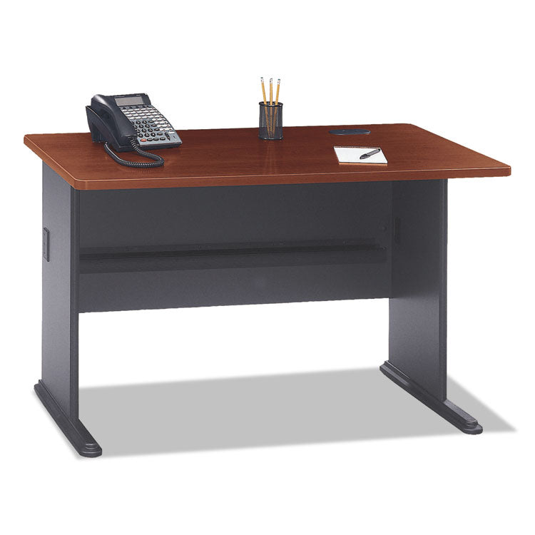 Series A Collection Workstation Desk, 47.63" x 26.88" x 29.88", Hansen Cherry/Galaxy