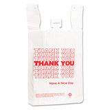 Plastic Thank-You T-Sack, 2 mil, 4  x 15 , White, 2,000/Carton