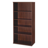 Series C Collection Bookcase, Five-Shelf, 35.63w x 15.38d x 72.78h, Hansen Cherry