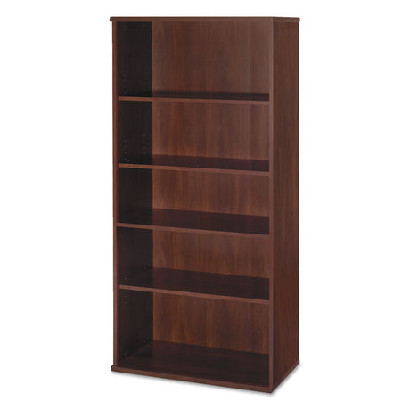 Series C Collection Bookcase, Five-Shelf, 35.63w x 15.38d x 72.78h, Hansen Cherry