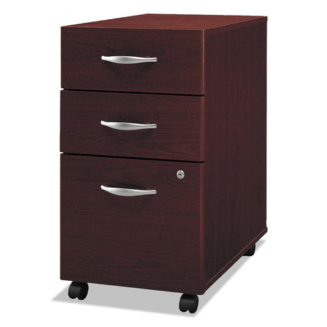 Series C Mobile Pedestal File, Left or Right, 3-Drawers: Box/Box/File, Legal/Letter/A4/A5, Mahogany, 15.75" x 20.25" x 27.88"