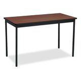 Utility Table, Rectangular, 48w x 24d x 30h, Walnut/Black