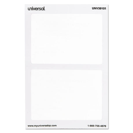 Plain Self-Adhesive Name Badges, 3 1/2 x 2 1/4, White, 100/Pack