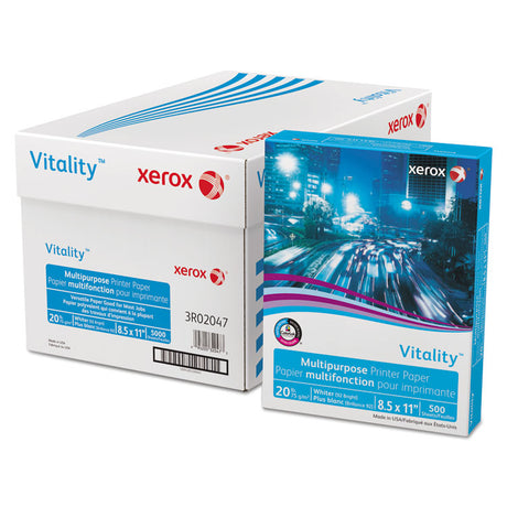 Vitality Multipurpose Print Paper, 92 Bright, 20 lb Bond Weight, 8.5 x 11, White, 500/Ream, 10 Reams/Ct, 40 Cartons/Pallet