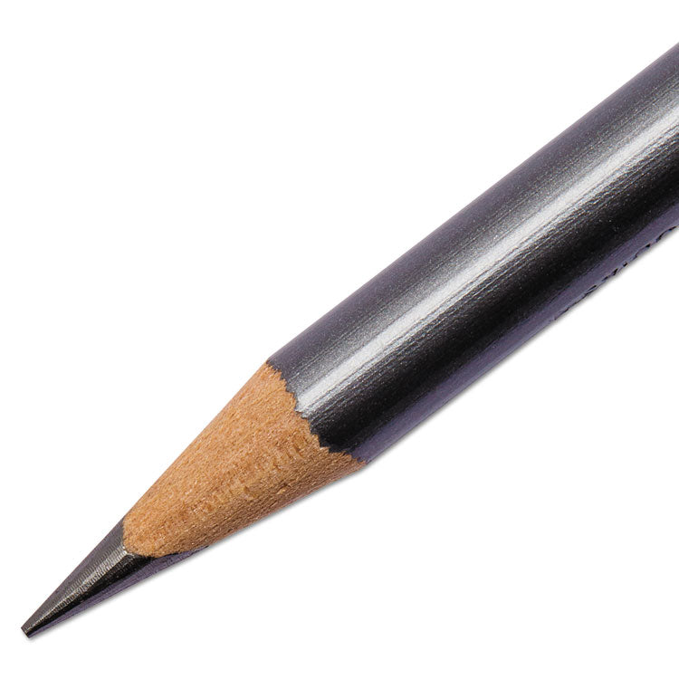 EBONY Sketching Pencil, 4 mm, 2B, Jet Black Lead, Black Matte Barrel, Dozen