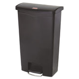 Slim Jim Streamline Resin Step-On Container, Front Step Style, 18 gal, Polyethylene, Black