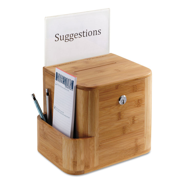 Bamboo Suggestion Boxes, 10 x 8 x 14, Natural