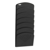 Steel Wall Rack, 7 Sections, Letter/Legal Size, 9.5" x 2" x 21.75", Black