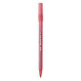 Round Stic Xtra Life Ballpoint Pen, Stick, Medium 1 mm, Red Ink, Translucent Red Barrel, Dozen