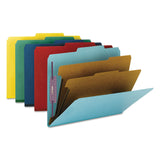 Six-Section Pressboard Top Tab Classification Folders, Six SafeSHIELD Fasteners, 2 Dividers, Letter Size, Assorted, 10/Box