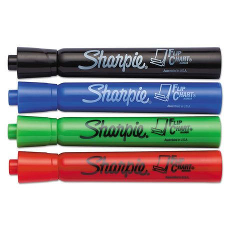 Flip Chart Marker, Broad Bullet Tip, Assorted Colors, 4/Set