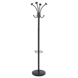 Viena Coat Stand, Eight Knobs, Steel, 16w x 16d x 70.5h, Black