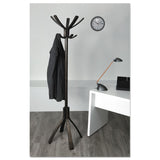 Cafe Wood Coat Stand, Ten Peg/Five Hook, 21.67w x 21.67d x 69.33h, Espresso Brown