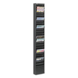 Steel Magazine Rack, 23 Compartments, 10w x 4d x 65.5h, Black