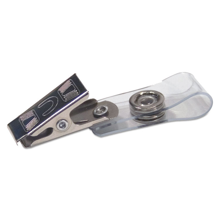 Badge Straps with Clips, 0.38" x 2.75", Clear, 100/Box