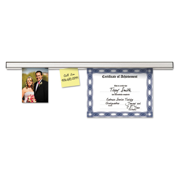 Grip-A-Strip Display Rail, 9 x 1.5, Aluminum Finish