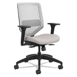 Solve Series ReActiv Back Task Chair, Supports Up to 300 lb, 18  to 23  Seat Height, Sterling Seat, Titanium Back, Black Base