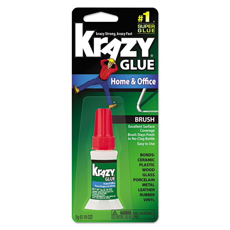 All Purpose Brush-On Krazy Glue, 0.18 oz, Dries Clear