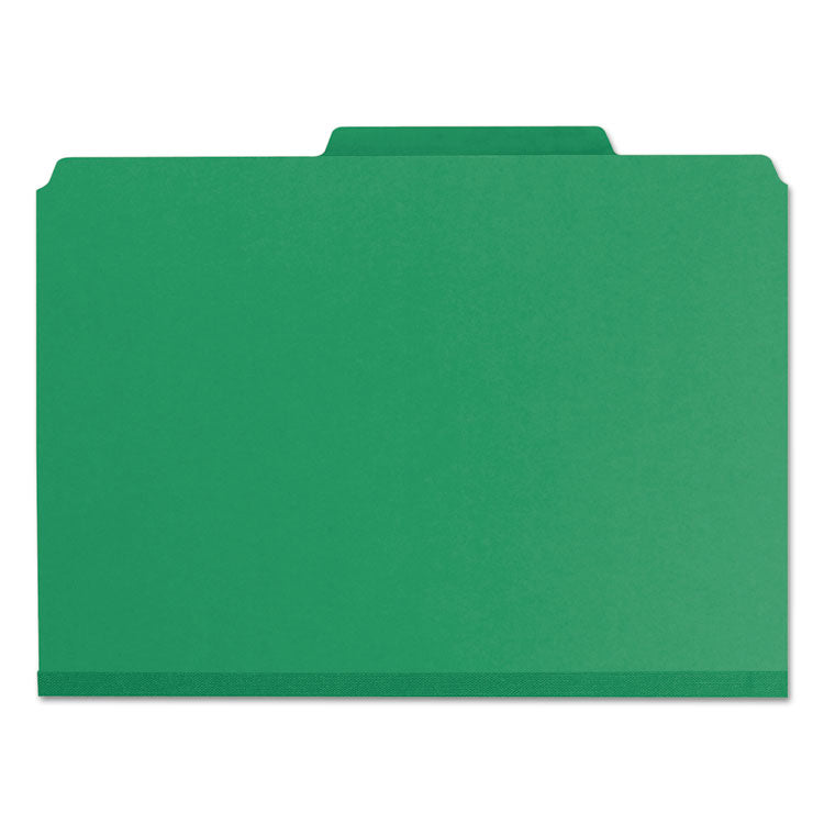 Expanding Recycled Heavy Pressboard Folders, 1/3-Cut Tabs: Assorted, Letter Size, 1" Expansion, Green, 25/Box