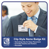 Name Badge Kits, Top Load, 4 x 3, Clear, Clip Style, 96/Box