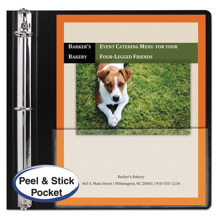 Peel and Stick Add-On Filing Pockets, 25", 11 x 8.5, 10/Pack