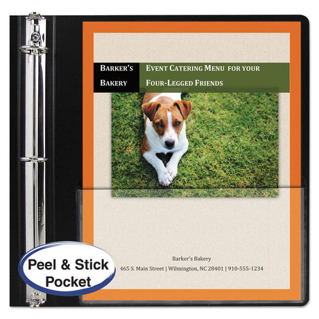Peel and Stick Add-On Filing Pockets, 25", 11 x 8.5, 10/Pack