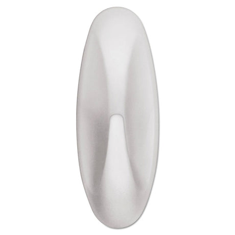 General Purpose Designer Hooks, Medium, Plastic, White, 3 lb Capacity, 2 Hooks and 4 Strips/Pack