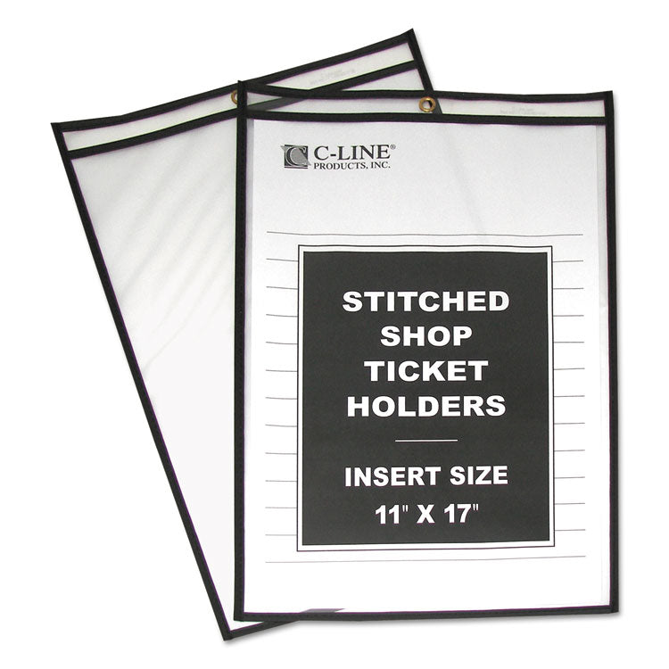 Shop Ticket Holders, Stitched, Both Sides Clear, 75 , 11 x 17, 25/Box