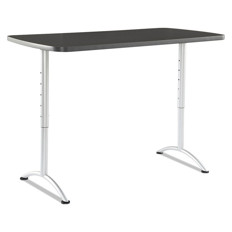 ARC Adjustable-Height Table, Rectangular, 60  x 30  x 30  to 42 , Graphite/Silver