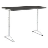 ARC Adjustable-Height Table, Rectangular, 60  x 30  x 30  to 42 , Graphite/Silver