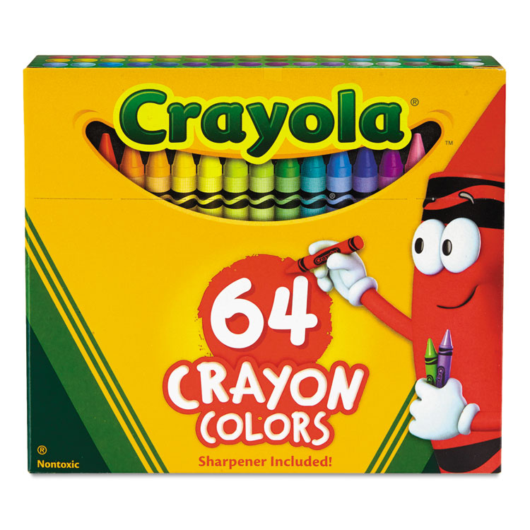 Classic Color Crayons in Flip-Top Pack with Sharpener, 64 Colors/Pack