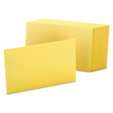 Unruled Index Cards, 4 x 6, Canary, 100/Pack