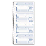 Spiralbound Message Book, Two-Part Carbonless, 5 x 2.75, 4 Forms/Sheet, 200 Forms Total