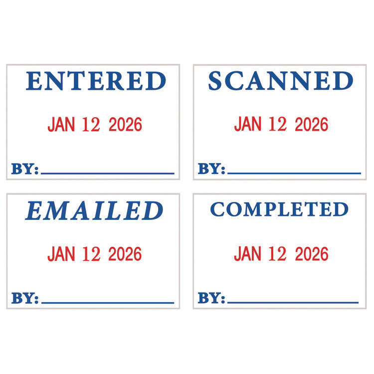 4 in 1 e-Message Dater, 0.94 x 1.75, COMPLETED/EMAILED/ENTERED/SCANNED