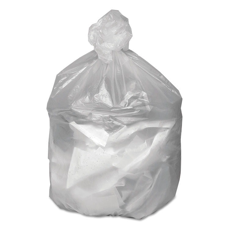 Waste Can Liners, 30 gal, 8 mic, 30  x 36 , Natural, 25 Bags/Roll, 20 Rolls/Carton