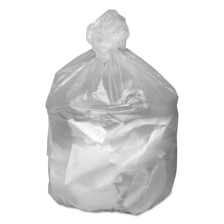 Waste Can Liners, 30 gal, 8 mic, 30  x 36 , Natural, 25 Bags/Roll, 20 Rolls/Carton