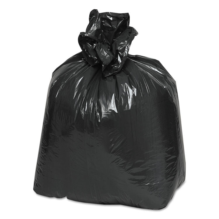 Linear Low-Density Can Liners, 10 gal, 0.6 mil, 24  x 23 , Black, 25 Bags/Roll, 20 Rolls/Carton