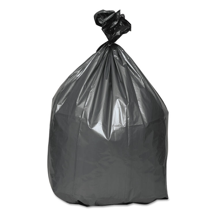 Can Liners, 60 gal, 1.55 mil, 39  x 56 , Gray, 10 Bags/Roll, 5 Rolls/Carton