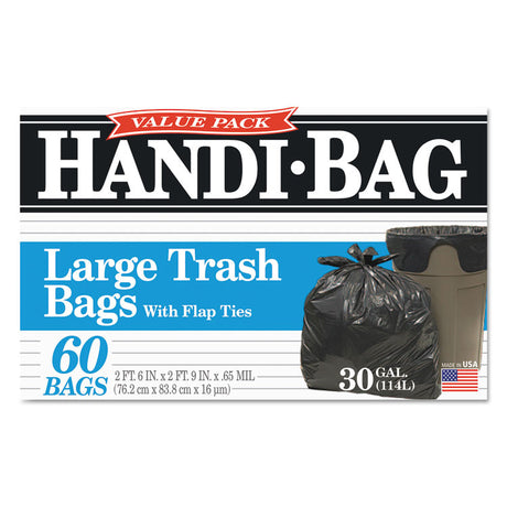 Super Value Pack Can Liners, 30 gal, 0.65 mil, 30  x 33 , Black, 60/Box