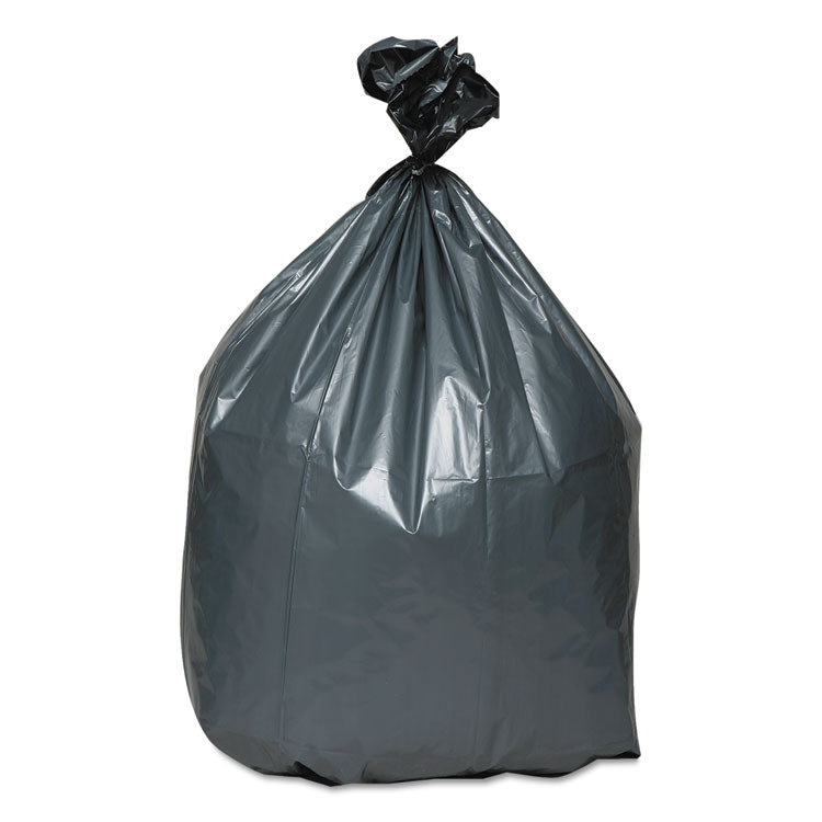 Can Liners, 33 gal, 1.35 mil, 33  x 40 , Gray, 10 Bags/Roll, 10 Rolls/Carton
