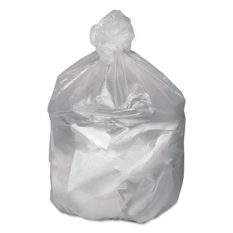 Waste Can Liners, 45 gal, 10 mic, 40  x 46 , Natural, 25 Bags/Roll, 10 Rolls/Carton