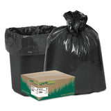 Linear Low Density Recycled Can Liners, 10 gal, 0.85 mil, 24  x 23 , Black, 25 Bags/Roll, 20 Rolls/Carton