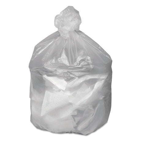 Waste Can Liners, 60 gal, 12 mic, 38  x 58 , Natural, 20 Bags/Roll, 10 Rolls/Carton